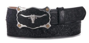 Justin Men's Black Classic Longhorn Western Belt | Cavender's