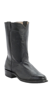 Cavender's Men's Black Smooth Ostrich Exotic Roper Boots