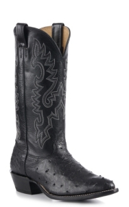 Cavender's Men's Black Full Quill Ostrich Exotic Traditional Toe Western Boots