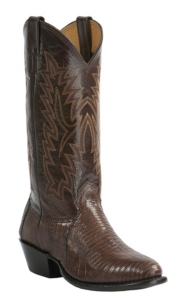 Cavender's Men's Chocolate Lizard Exotic Traditional Toe Western Boots