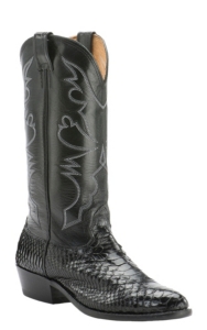 Cavender's Men's Black Python Exotic Traditional Toe Western Boots