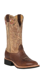 Cavender's Men's Brown with Tan Top Double Welt Crepe Sole Round Toe Western Boots