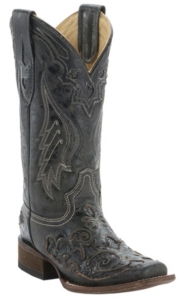 black square toe boots womens