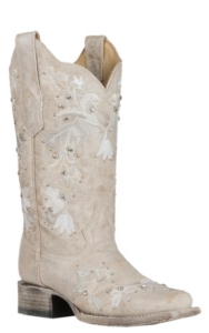 white wedding cowboy boots