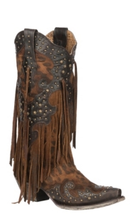 leopard print fringe boots