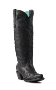 tall black cowboy boots