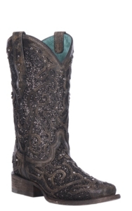 womens black and white cowboy boots