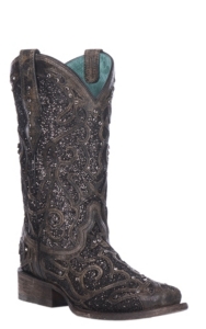 black sparkly cowgirl boots