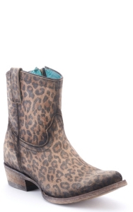 leopard print womens booties