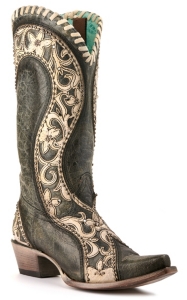 cream western boots