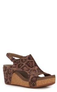 leopard print cork sandals