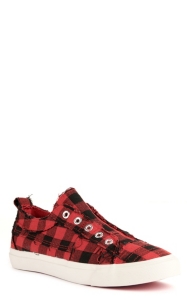 red casual sneakers