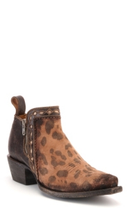 leopard print western ankle boots