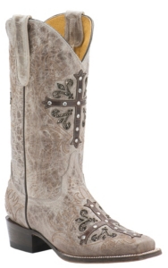 womens square toe boots with cross