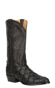 flat black cowboy boots