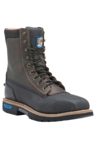 Cinch Men's Carbon Black Tek Tuff Square Safety Toe 9in Lace-Up Waterproof Work Boots