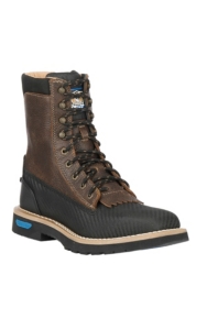 Cinch Men's Carbon Black Tek Tuff Square Toe 9in Lace-Up Work Boots