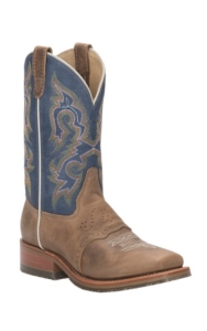 Double H Men's Alamo Arena Brown Saddle Vamp with Kingston Blue Jean Top Square Toe Western Boots