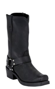 black harness boots