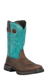 Turquoise Square Steel Toe Work Boot 