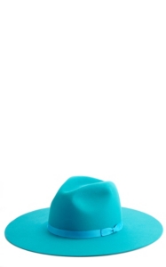 turquoise hat