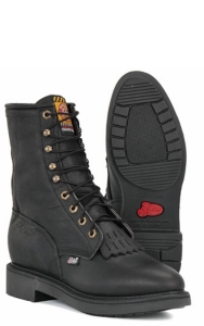 black justin lace up work boots