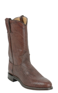 Justin Men's Dark Brown Marbled Deerlite Premium Leather Roper Boots ...
