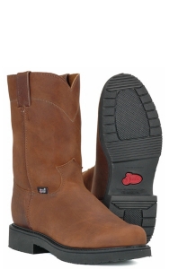 justin round toe work boots