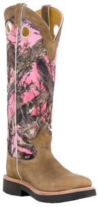 justin square toe boots camo