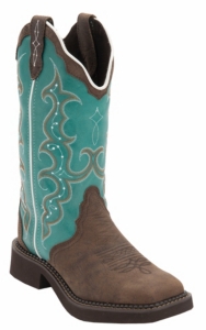 turquoise square toe cowgirl boots