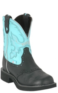 black and blue cowboy boots