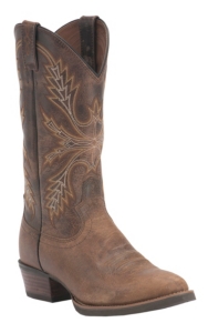 Justin Men's Silver Collection Antique Brown Buffalo Traditional Toe Western Boots