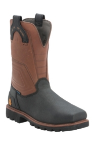 Justin Work-Tek Men's Black Tec Tuff Waterproof Square Composition Toe Work Boots