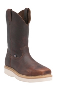 Justin Mens Tan Premium Square Toe Slip-on Workboots
