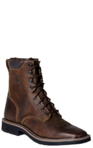 square toe lace up work boot
