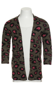 pink and grey leopard cardigan