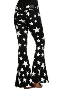 flare jeans with white stars