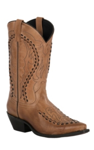 Laredo Men's Laramie Antique Tan with Bucklace Snip Toe Western Boots