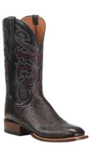 black cherry square toe boots