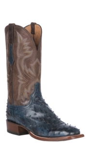 lucchese navy blue boots