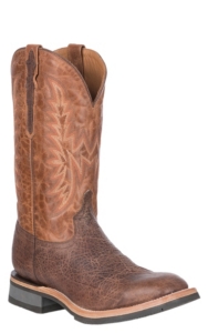 Lucchese Men S Chocolate Cowhide Rudy Square Toe Western Barn Boot