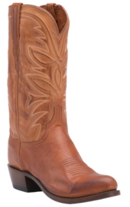 Lucchese 1883 Men's Cognac Burnished R-Toe Ranch Hand Western Boots
