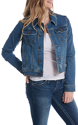 Weathered Medium Wrangler Authentics Womens Denim Jacket