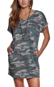 camo print t shirt dress