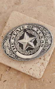 Nocona Belt Co Womens MF The State Of Texas Buckle Silver