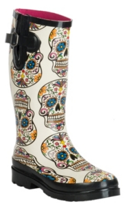 sugar skull rain boots