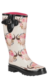 womens skull rain boots