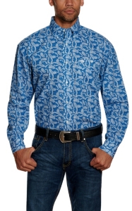 tall big shirts western men strait george paisley wrangler sleeve shirt long print blue cavenders