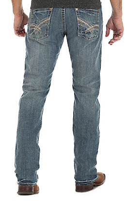 Rock 47 Men's Medium Wash Slim Boot Cut Jeans MRB47AL