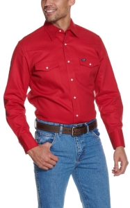 Wrangler Red Twill Long Sleeve Snap Workshirt - Big & Tall | Cavender's